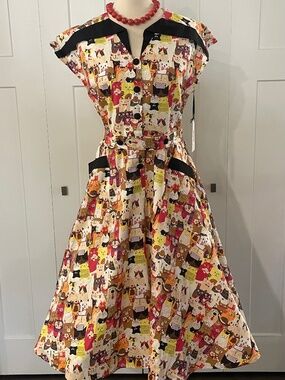 Unique Vintage Kitties Dress 6-8